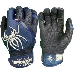 2023 Spiderz Pro Model Batting Gloves: Navy Blue/White