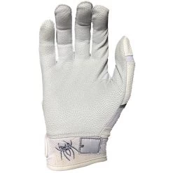 2023 Spiderz Pro Model Batting Gloves: White/Black/Silver -Baseball Equipment Shop 2023SpiderzProModelBattingGloves White 2