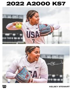 2022 Wilson A2000 Kelsey Stewart KS7 GM 12" Fastpitch Glove: WTA20RF22KS7 -Baseball Equipment Shop 21 0486 Wilson USA Softball GM Kelsey Stewart Social 01