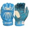 2023 Spiderz HYBRID Batting Gloves: Columbia Blue/White -Baseball Equipment Shop 22CarolinaWhite