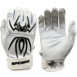 2022 Spiderz ENDITE Batting Gloves: White And Black