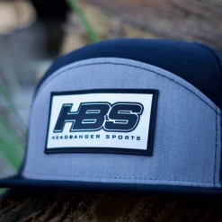 Headbanger Sports Lifestyle Pacific P787 6-Panel Arch Snapback Hat: Black / Heather Grey -Baseball Equipment Shop 29