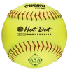 Worth 12" ASA Hot Dot Slowpitch Softballs (Dozen): AHD12SY -Baseball Equipment Shop AHD12SY