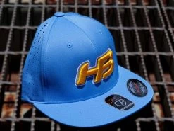 Headbanger Sports I8503 Cap America Flexfit Perforated Performance Hat: Powder Blue & Yellow -Baseball Equipment Shop Blue2