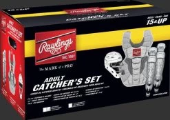 Rawlings Adult White/Silver VELO 2.0 Catcher's Gear Box Set: CSV2A-W/SIL -Baseball Equipment Shop CSV2A VELObox 16