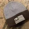 HB Sports American Flag Logo Two-Tone Cuff Beanies: Graphite -Baseball Equipment Shop Graphite