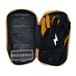 Bruce Bolt PREMIUM PRO Long Cuff Batting Gloves: Black -Baseball Equipment Shop LC BLKG BAG2