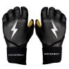 Bruce Bolt PREMIUM PRO Long Cuff Batting Gloves: Black -Baseball Equipment Shop LC BLKG HERO