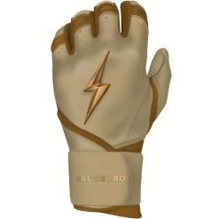 Bruce Bolt PREMIUM PRO Gold Series Batting Gloves: Long Cuff -Baseball Equipment Shop LC GLD LEFT