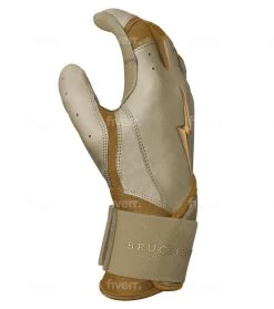 Bruce Bolt PREMIUM PRO Gold Series Batting Gloves: Long Cuff -Baseball Equipment Shop LC GLD SIDE