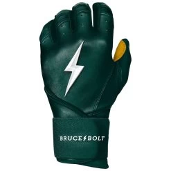 Bruce Bolt PREMIUM PRO Long Cuff Batting Gloves: Green -Baseball Equipment Shop LC GRNG LEFT