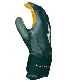 Bruce Bolt PREMIUM PRO Long Cuff Batting Gloves: Green -Baseball Equipment Shop LC GRNG SIDE