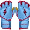 Bruce Bolt PREMIUM PRO BADER Series Long Cuff Batting Gloves: Baby Blue -Baseball Equipment Shop LC HBB HERO