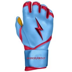 Bruce Bolt PREMIUM PRO BADER Series Long Cuff Batting Gloves: Baby Blue -Baseball Equipment Shop LC HBB RIGHT
