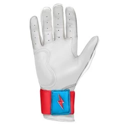 Bruce Bolt PREMIUM PRO BRINSON Series Long Cuff Batting Gloves: White -Baseball Equipment Shop LC LBW PALM
