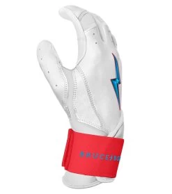 Bruce Bolt PREMIUM PRO BRINSON Series Long Cuff Batting Gloves: White -Baseball Equipment Shop LC LBW SIDE