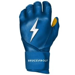 Bruce Bolt PREMIUM PRO Long Cuff Batting Gloves: Royal -Baseball Equipment Shop LC ROYG LEFT