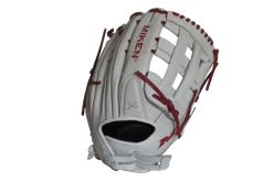 Miken Pro Series 13.5" Slow Pitch Fielding Glove - White/Scarlet: PRO135WS
