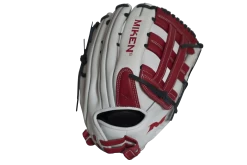Miken Pro Series 14″ Slow Pitch Fielding Glove – White/Scarlet/Navy: PRO140WSN -Baseball Equipment Shop PRO140WSN BACK