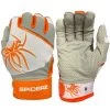 2022 Spiderz PRO Model Batting Gloves: White/Orange -Baseball Equipment Shop PROWhiteOrange