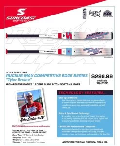 2023 Suncoast Ruckus Super Max Competitive Edge 12" Tyler Ervine USSSA Slowpitch Softball Bat 5 2023 Suncoast Ruckus Super Max Competitive Edge 12" Tyler Ervine USSSA Slowpitch Softball Bat -Baseball Equipment Shop RuckusCompEdge