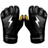 Bruce Bolt PREMIUM PRO Short Cuff Batting Gloves: Black -Baseball Equipment Shop SC BLKG HERO