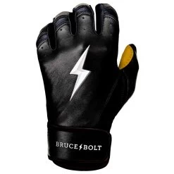Bruce Bolt PREMIUM PRO Short Cuff Batting Gloves: Black -Baseball Equipment Shop SC BLKG LEFT
