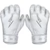 Bruce Bolt PREMIUM PRO Chrome Series Short Cuff Batting Gloves: White -Baseball Equipment Shop SC CHRW HERO