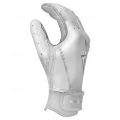 Bruce Bolt PREMIUM PRO Chrome Series Short Cuff Batting Gloves: White -Baseball Equipment Shop SC CHRW SIDE