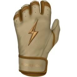 Bruce Bolt PREMIUM PRO Gold Series Batting Gloves: Short Cuff -Baseball Equipment Shop SC GLD LEFT