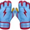 Bruce Bolt PREMIUM PRO BADER Series Short Cuff Batting Gloves: Baby Blue -Baseball Equipment Shop SC HBB HERO