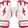 Bruce Bolt PREMIUM PRO BADER Series Short Cuff Batting Gloves: White -Baseball Equipment Shop SC HBW HERO