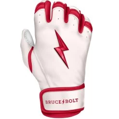 Bruce Bolt PREMIUM PRO BADER Series Short Cuff Batting Gloves: White -Baseball Equipment Shop SC HBW RIGHT