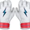 Bruce Bolt PREMIUM PRO BRINSON Series Short Cuff Batting Gloves: White -Baseball Equipment Shop SC LBW HERO