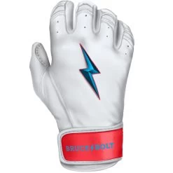 Bruce Bolt PREMIUM PRO BRINSON Series Short Cuff Batting Gloves: White -Baseball Equipment Shop SC LBW RIGHT