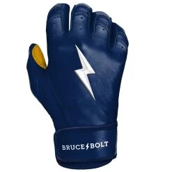 Bruce Bolt PREMIUM PRO Short Cuff Batting Gloves: Navy -Baseball Equipment Shop SC NVYG RIGHT