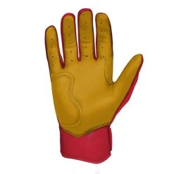 Bruce Bolt PREMIUM PRO Short Cuff Batting Gloves: Red -Baseball Equipment Shop SC REDG PALM