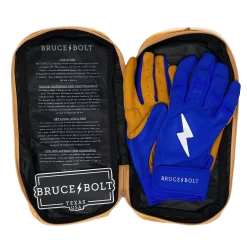 Bruce Bolt PREMIUM PRO Short Cuff Batting Gloves: Royal -Baseball Equipment Shop SC ROYG BAG2