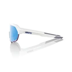 100% S2 Sunglasses Matte White - HiPER Blue Multilayer Mirror Lens -Baseball Equipment Shop SP21 S2 60006 00006 PROFILE