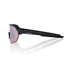 100% S2 Sunglasses Soft Tact Black - HiPER Crimson Silver Mirror Lens -Baseball Equipment Shop SP22 S2 60006 00002 PROFILE