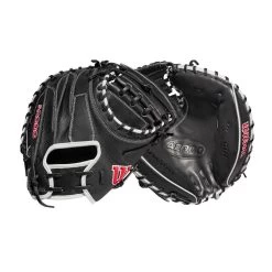 2022 Wilson A2000 M1DSS 33.5" Catcher's Mitt: WTA20RB22M1DSS -Baseball Equipment Shop WBW100401 8 A2000 M1D C 335 Black White Red.png.cq5dam.web .1200.1200