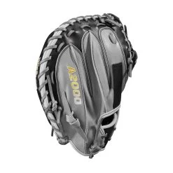 2023 Wilson A2000 M2 33.5" Baseball Catcher's Mitt: WBW100977335 -Baseball Equipment Shop WBW100977 3 A2000 C M2SS 335 Grey Black.png.cq5dam.web .1200.1200