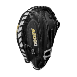 2023 Wilson A2000 M1DSS 33.5" Baseball Catcher's Mitt: WBW100995335 -Baseball Equipment Shop WBW100995 3 A2000 C M1DSC 335 BlackSS BlackDimple White WilsonGold