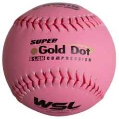 Worth Pink 12" WSL Super Green Dot 47/400 Slowpitch Softballs (Dozen): WPS12WSLC