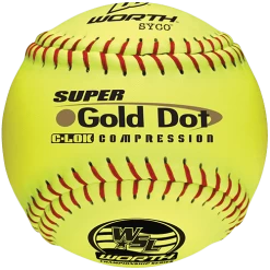 Worth 12" Super Gold Dot WSL Slowpitch Softballs (Dozen): YS44WSLC