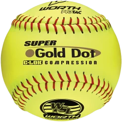 Worth 12" Super Gold Dot WSL Slowpitch Softballs (Dozen): YS44WSLS