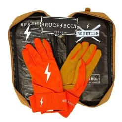 Bruce Bolt PREMIUM PRO Long Cuff Batting Gloves: Orange -Baseball Equipment Shop premium pro long cuff batting gloves orange brucebolt 341009