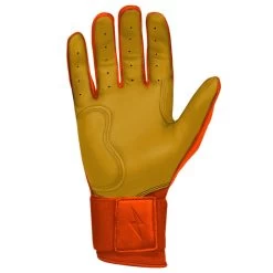 Bruce Bolt PREMIUM PRO Long Cuff Batting Gloves: Orange -Baseball Equipment Shop premium pro long cuff batting gloves orange brucebolt 813600