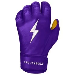 Bruce Bolt PREMIUM PRO Short Cuff Batting Gloves: Purple -Baseball Equipment Shop premium pro short cuff batting gloves purple brucebolt 315746